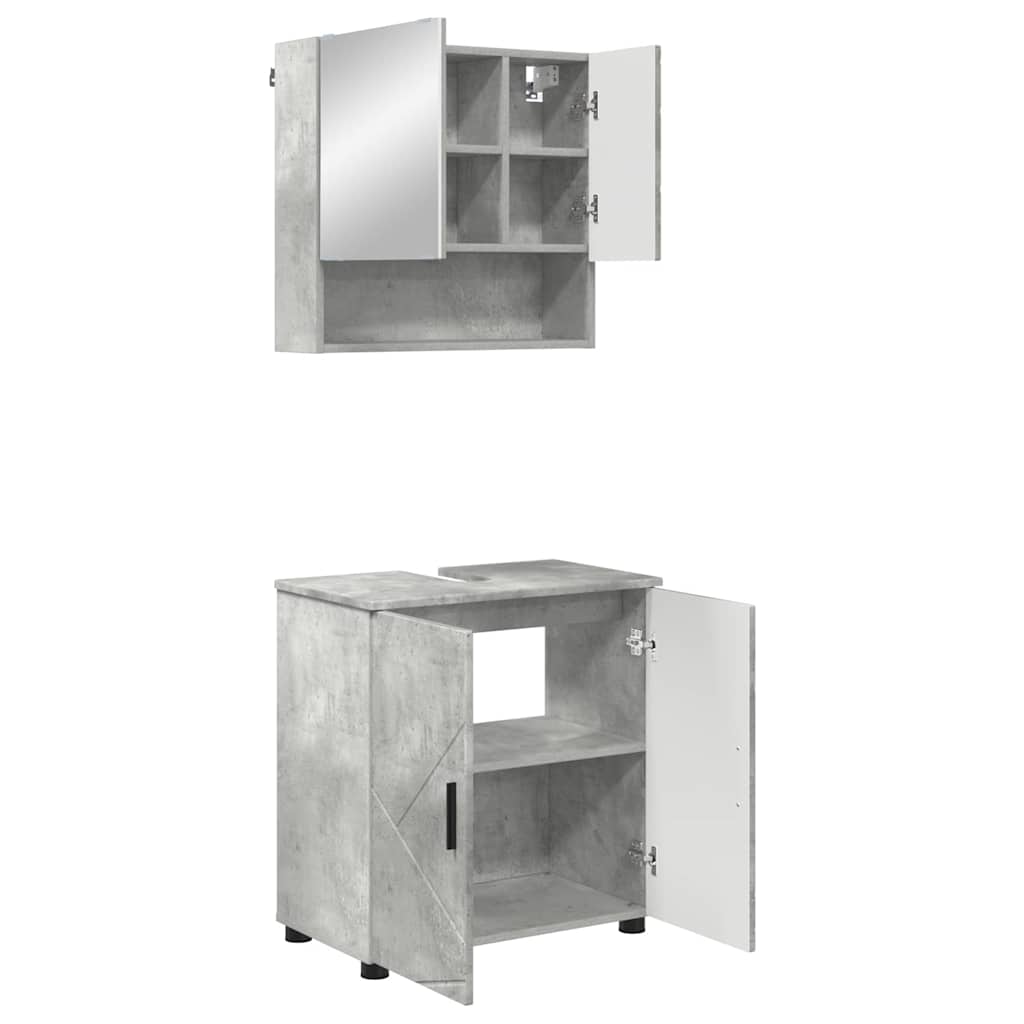 Fürdőszoba bútor szett 2 db Beton Szürke 61 x 35 x 64 cm