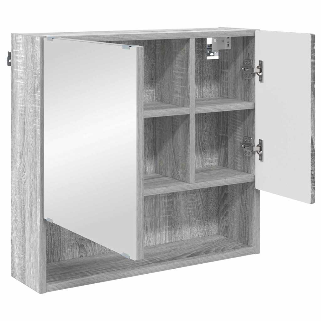 Fürdőszoba bútor szett 3 db Szürke Sonoma 61 x 35 x 64 cm
