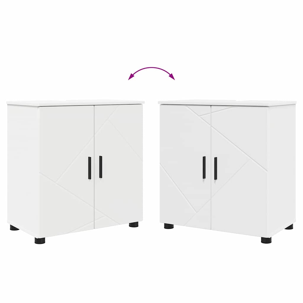Fürdőszoba bútor szett tárolóval 4 pcs Fehér Faanyag & Fém