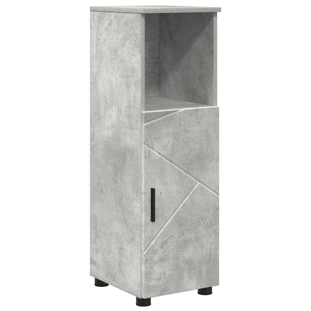 Fürdőszoba bútor szett ajtóval 4 pcs Beton Szürke Faanyag & Fém