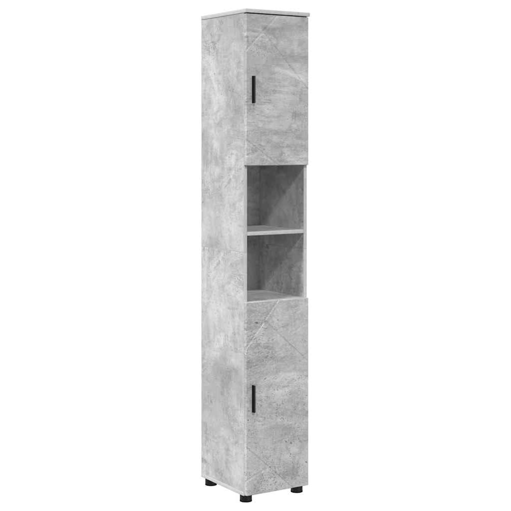 Fürdőszoba bútor szett ajtóval 4 pcs Beton Szürke Faanyag & Fém