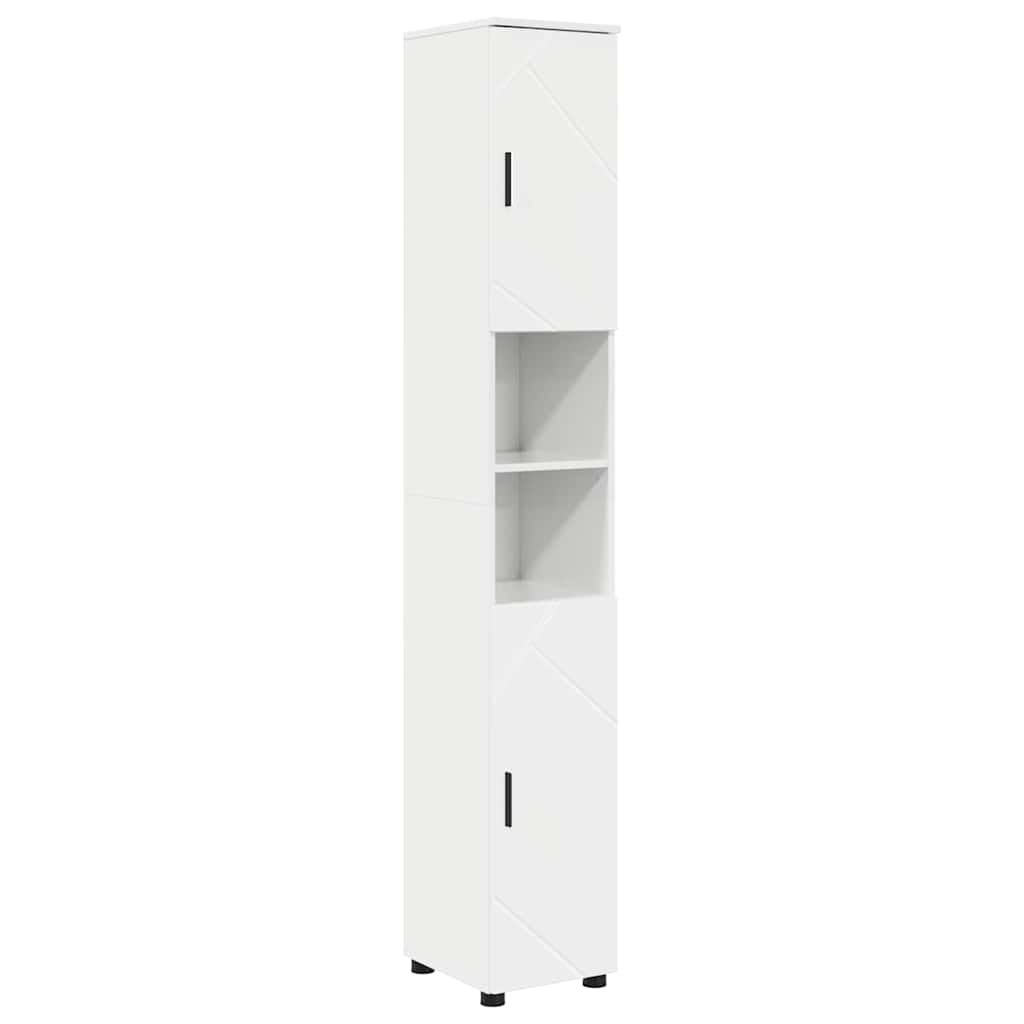 Fürdőszoba bútor szett 4 pcs Magas Fényű Fehér Faanyag & Fém