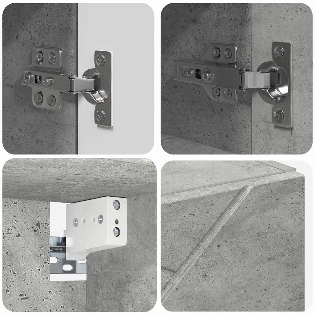 Fürdőszoba bútor szett fiókkal 4 pcs Beton Szürke Faanyag & Fém