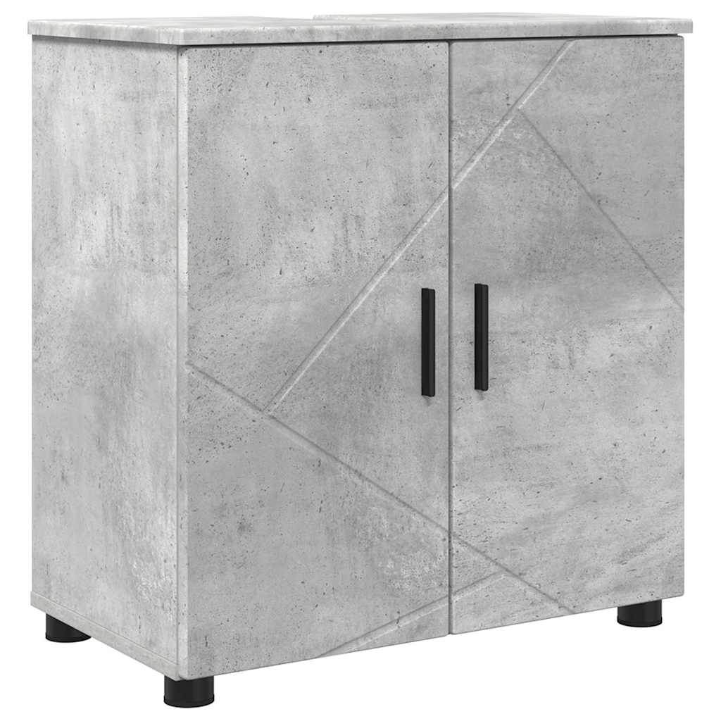 Fürdőszoba bútor szett fiókkal 4 pcs Beton Szürke Faanyag & Fém