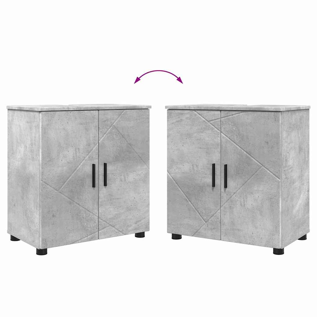 Fürdőszoba bútor szett fiókkal 4 pcs Beton Szürke Faanyag & Fém