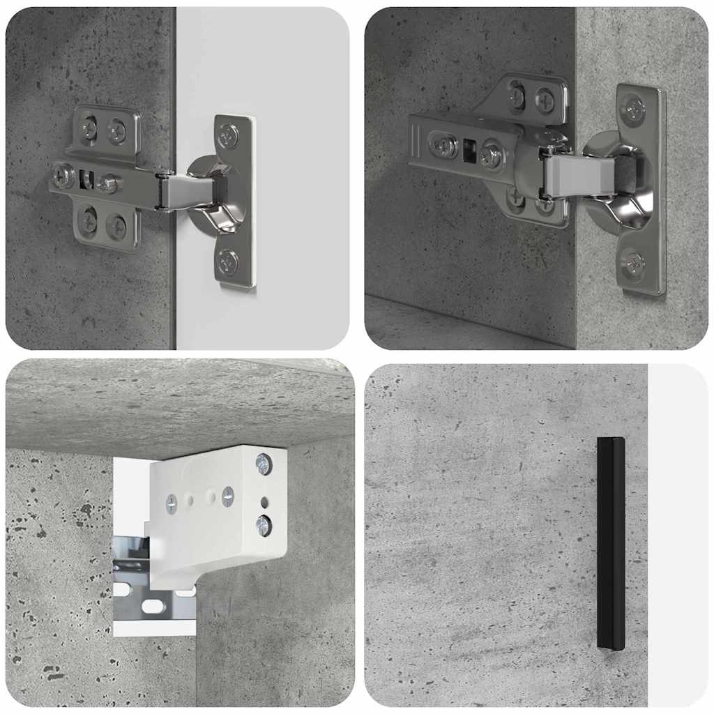 Fürdőszoba bútor szett fiókkal 5 pcs Beton Szürke Faanyag & Fém