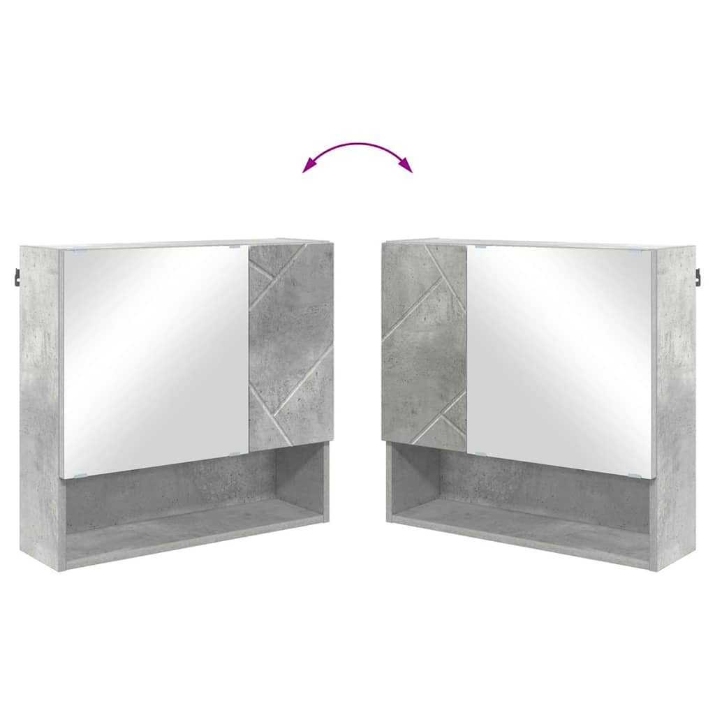 Fürdőszoba bútor szett ajtóval 4 pcs Beton Szürke Faanyag & Fém