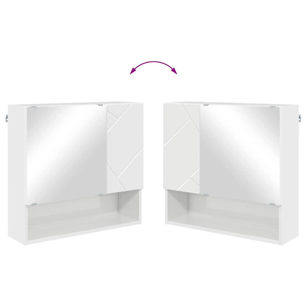 Fürdőszoba bútor szett 4 pcs Magas Fényű Fehér Faanyag & Fém