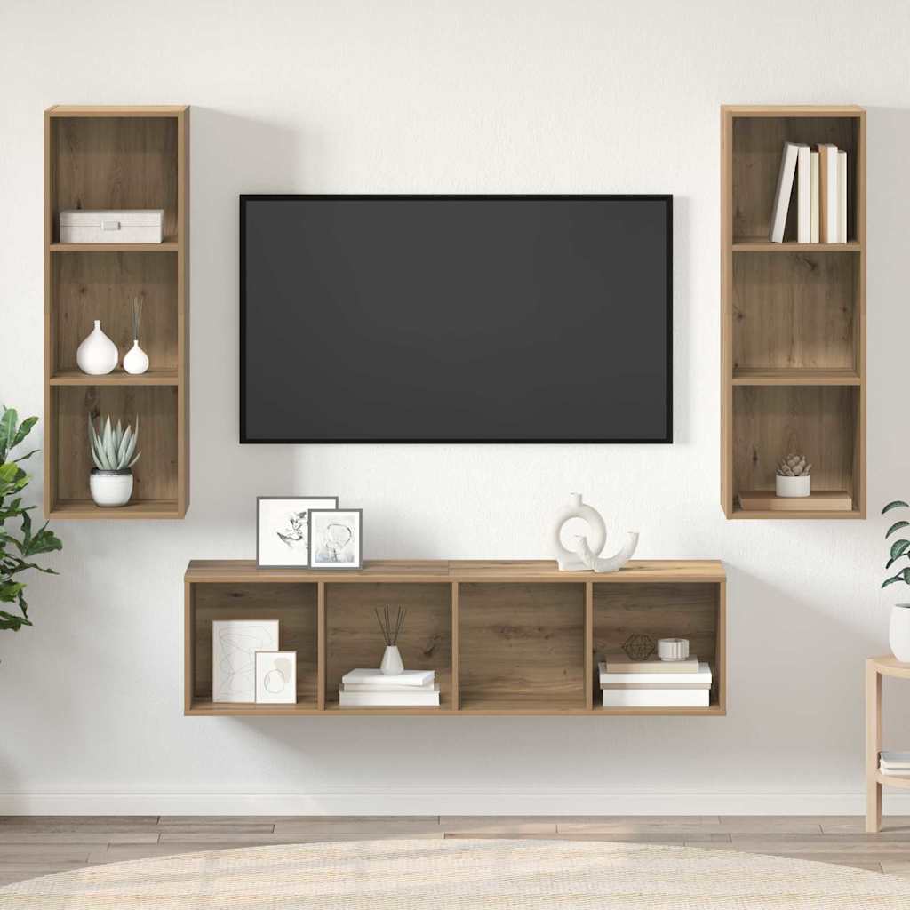 TV szekrény garnitúra 3 db Artisan tölgy Szerelt Fa