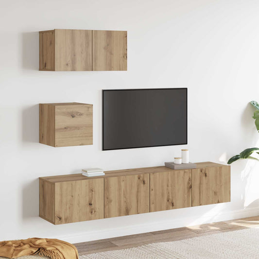 TV szekrény garnitúra 3 pcs Artisan tölgy Faanyag