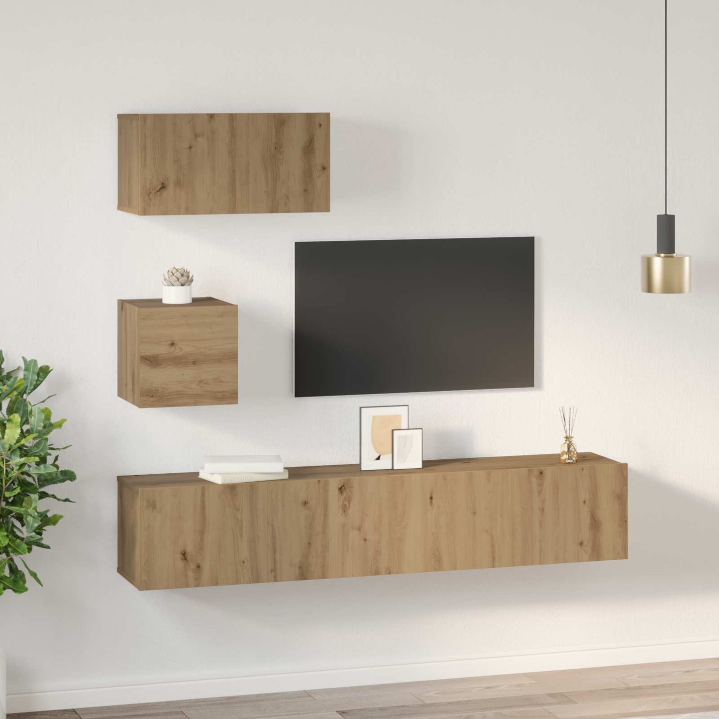 TV szekrény garnitúra 3 pcs Artisan tölgy Faanyag