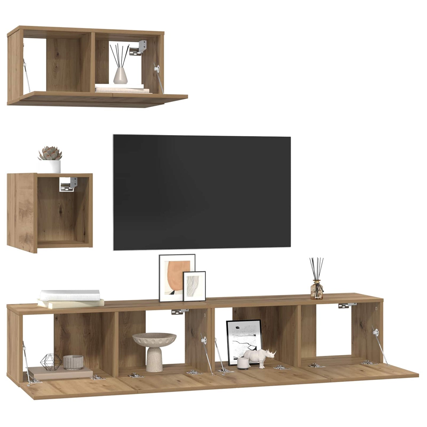 TV szekrény garnitúra 3 pcs Artisan tölgy Faanyag