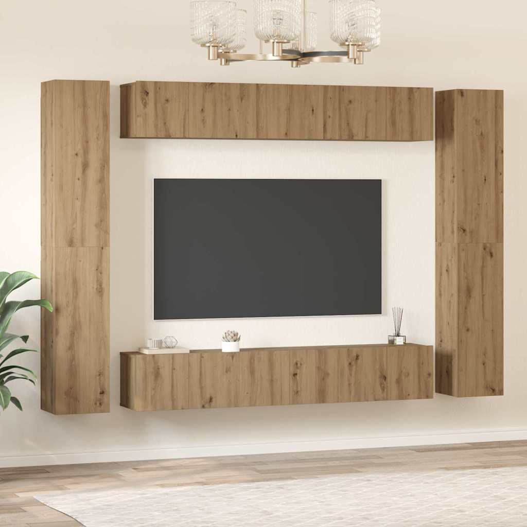 TV szekrény garnitúra 10 db Artisan tölgy Szerelt Fa