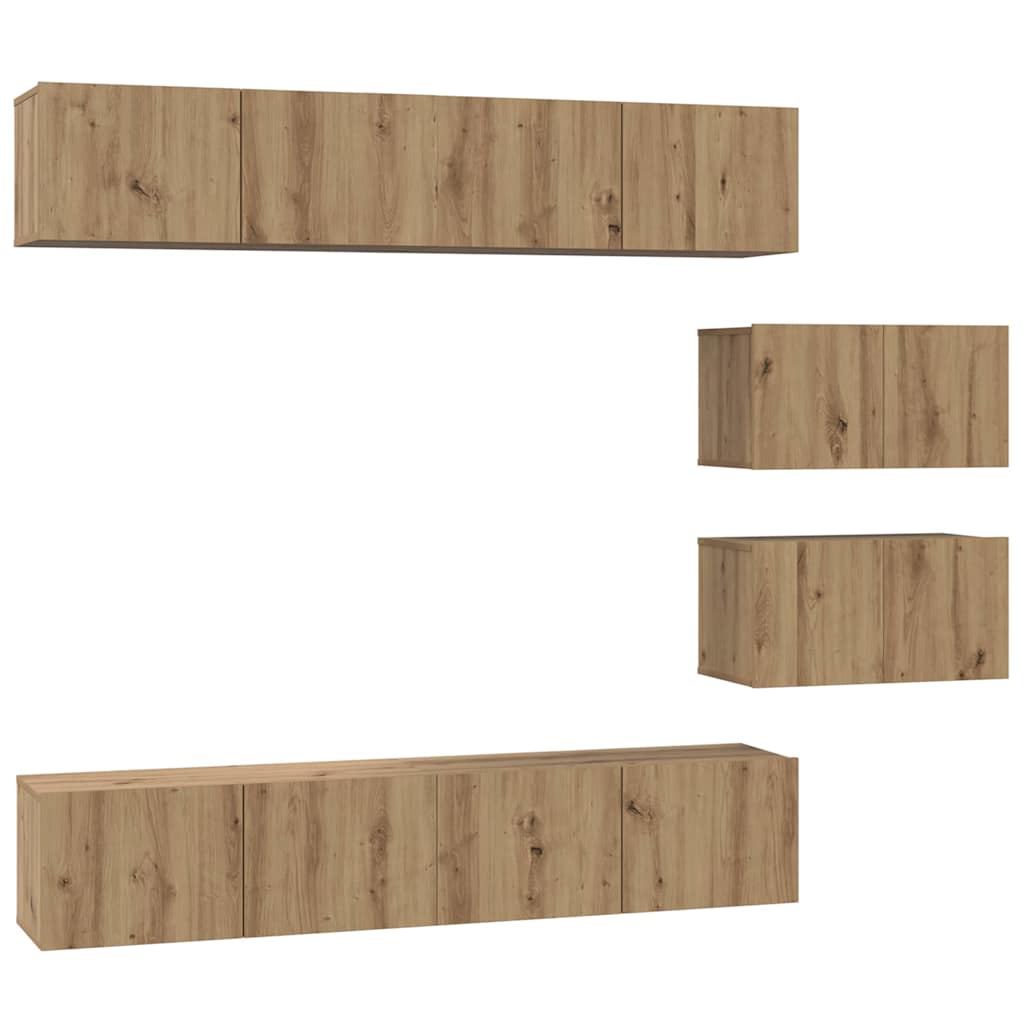 TV szekrény garnitúra 6 pcs Artisan tölgy Faanyag
