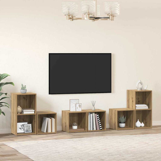 TV szekrény garnitúra 6 pcs Artisan tölgy Faanyag