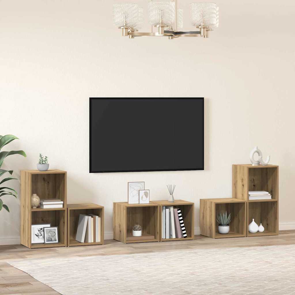 TV szekrény garnitúra 6 db Artisan tölgy Szerelt Fa