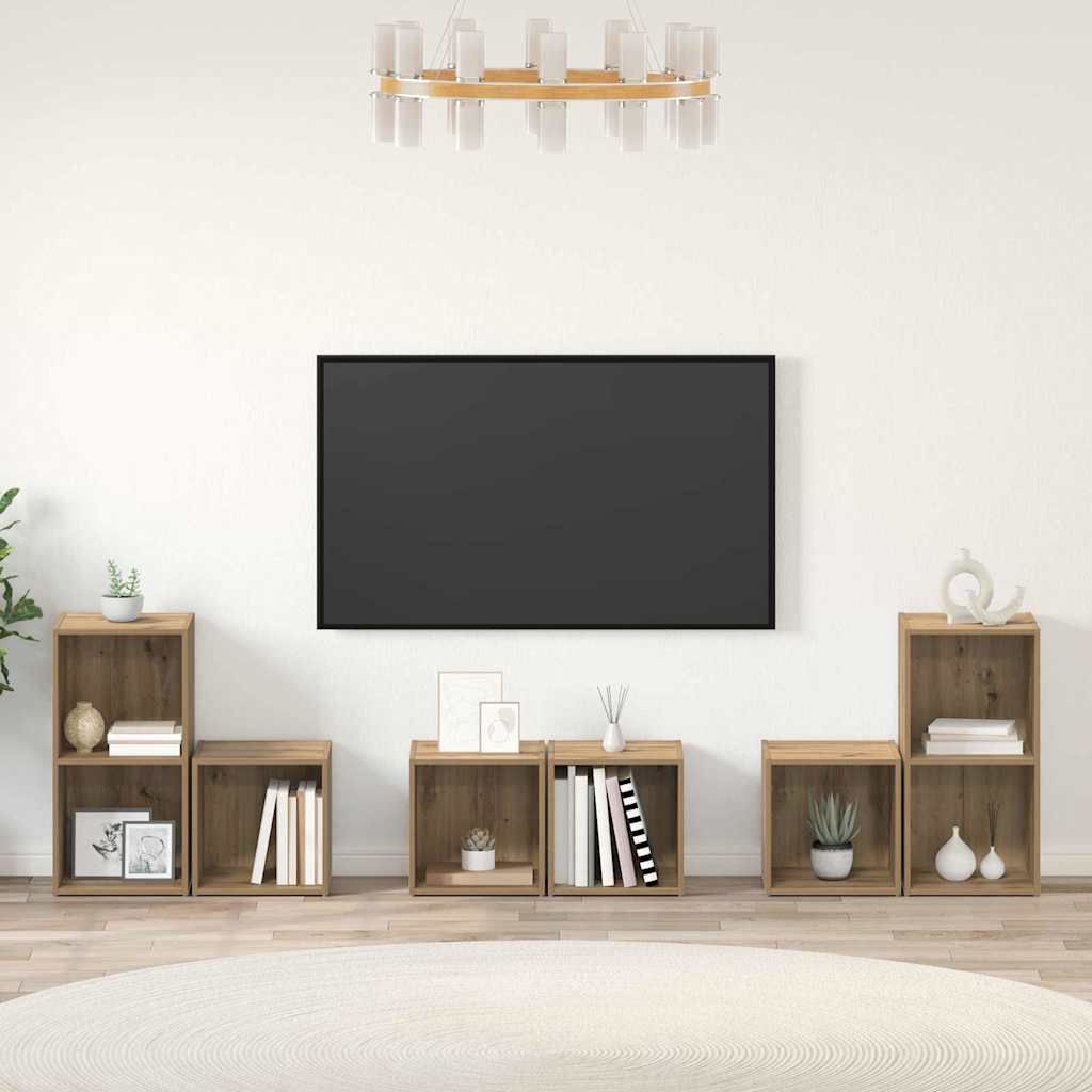 TV szekrény garnitúra 6 db Artisan tölgy Szerelt Fa