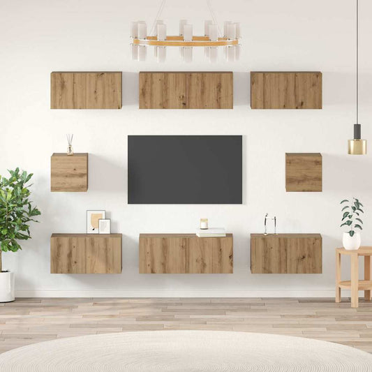 TV szekrény garnitúra 8 pcs Artisan tölgy Faanyag
