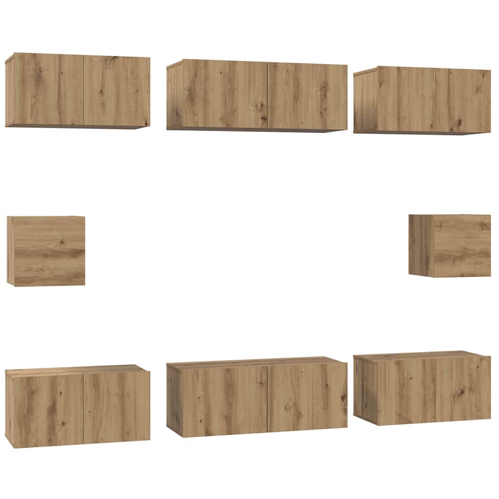 TV szekrény garnitúra 8 pcs Artisan tölgy Faanyag