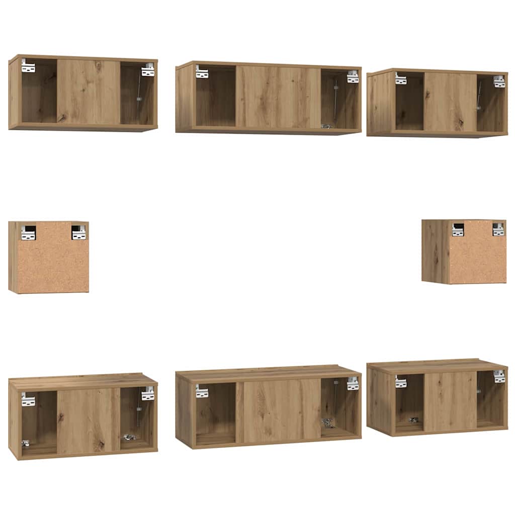 TV szekrény garnitúra 8 pcs Artisan tölgy Faanyag