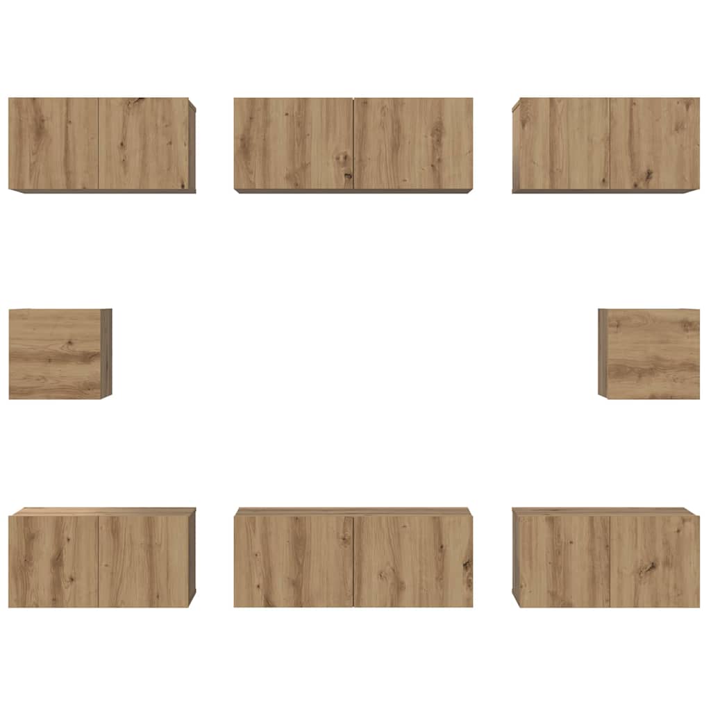 TV szekrény garnitúra 8 pcs Artisan tölgy Faanyag