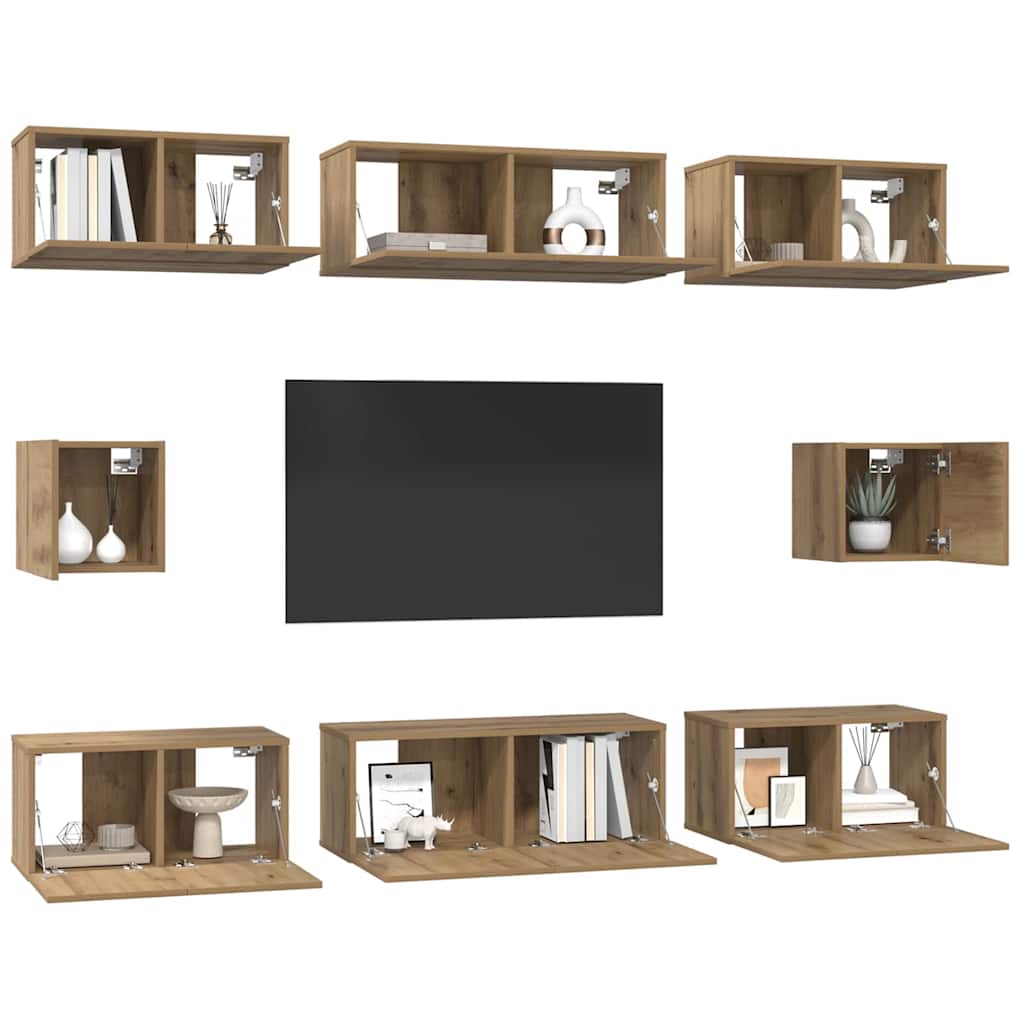 TV szekrény garnitúra 8 pcs Artisan tölgy Faanyag