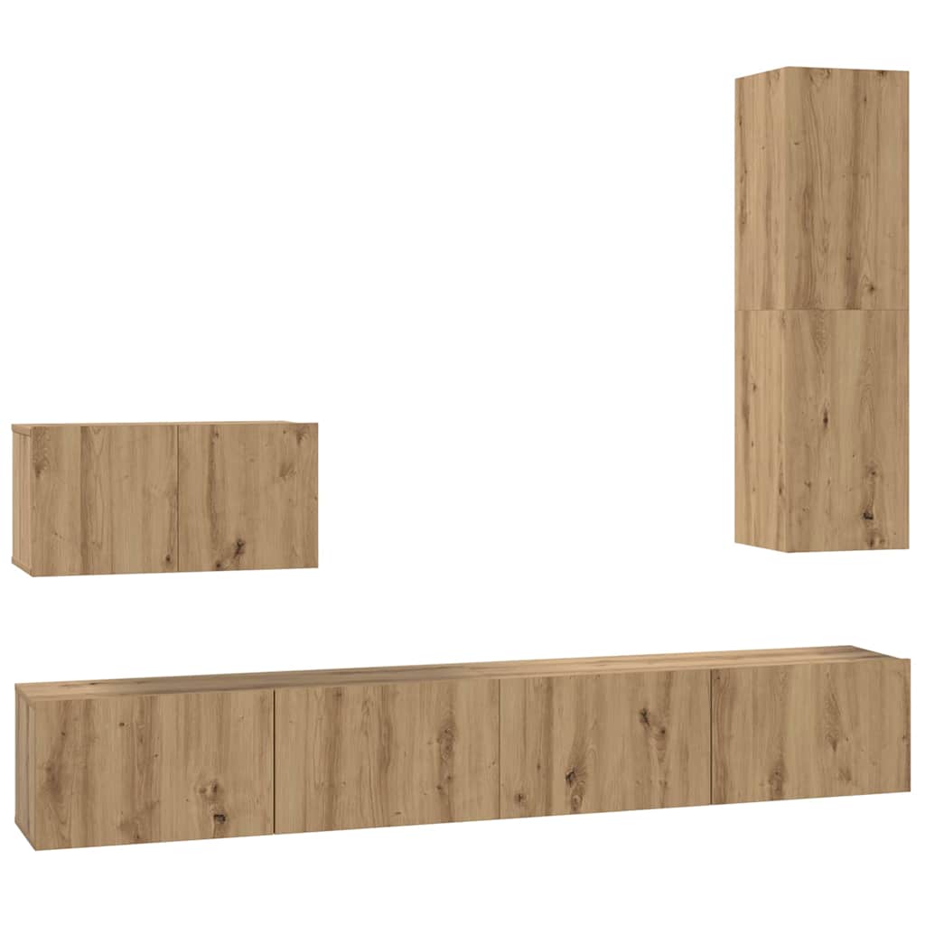 Fali TV Szekrény 4 pcs Artisan tölgy Faanyag