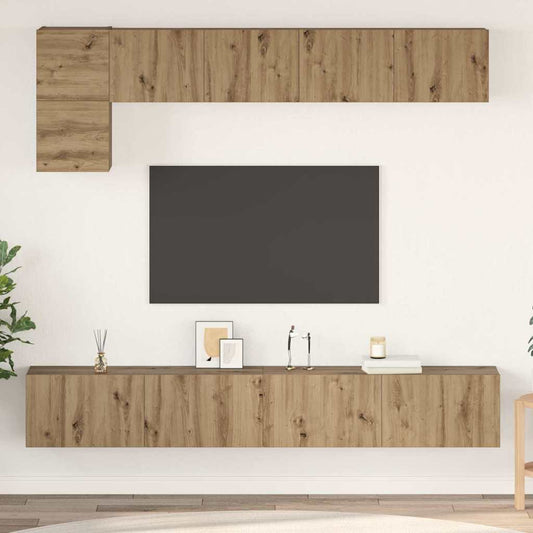 TV szekrény garnitúra 5 pcs Artisan tölgy Faanyag