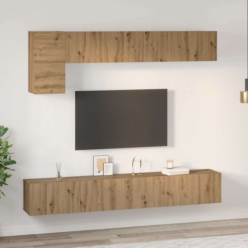 TV szekrény garnitúra 5 pcs Artisan tölgy Faanyag