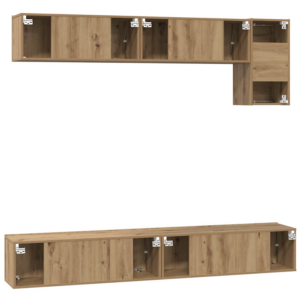 TV szekrény garnitúra 5 pcs Artisan tölgy Faanyag