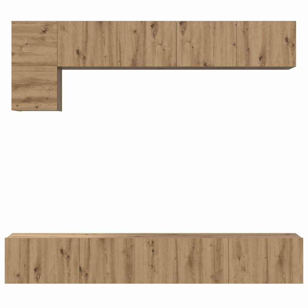 TV szekrény garnitúra 5 pcs Artisan tölgy Faanyag