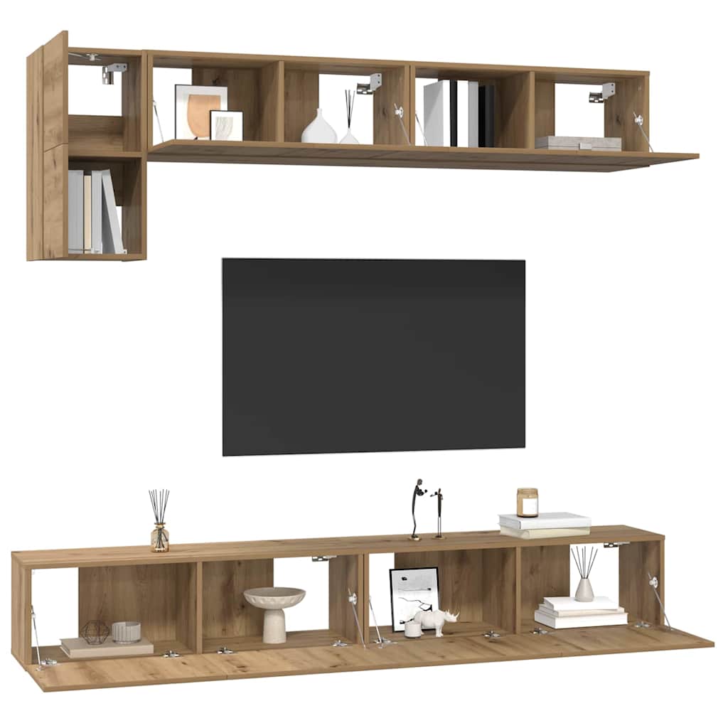 TV szekrény garnitúra 5 pcs Artisan tölgy Faanyag