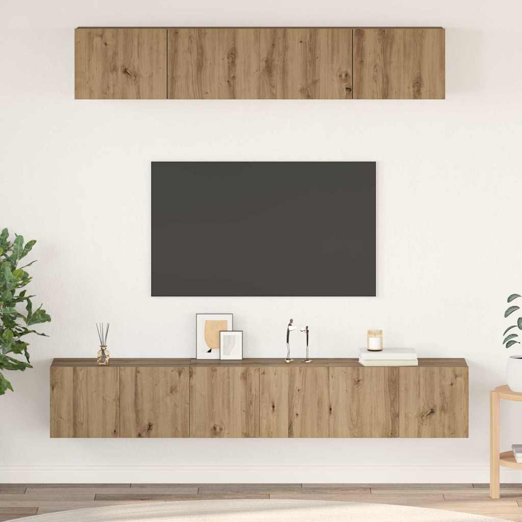TV szekrény garnitúra 5 db Artisan tölgy Szerelt Fa