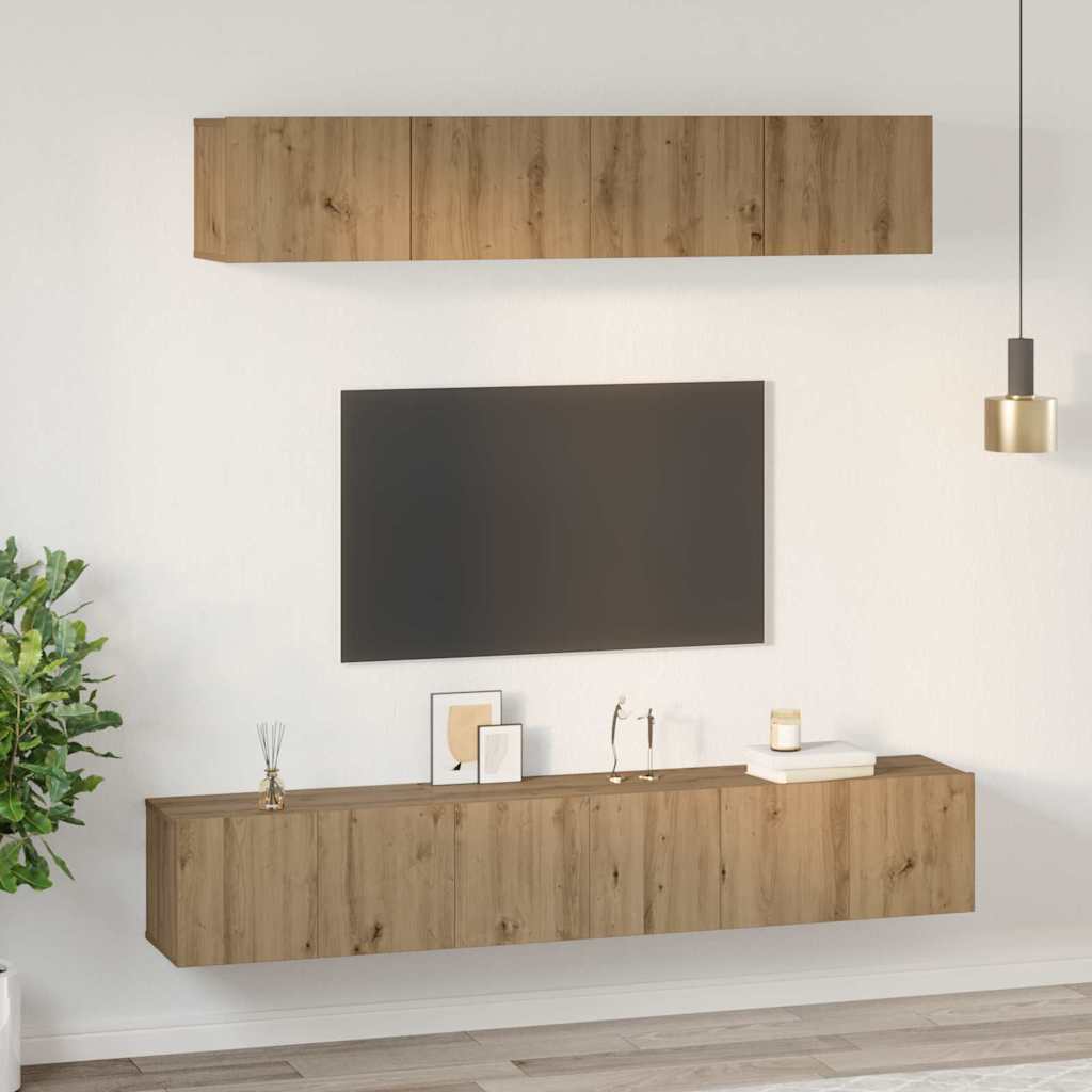 TV szekrény garnitúra 5 db Artisan tölgy Szerelt Fa