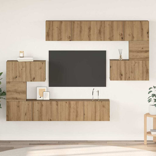 TV szekrény garnitúra 8 pcs Artisan tölgy Faanyag