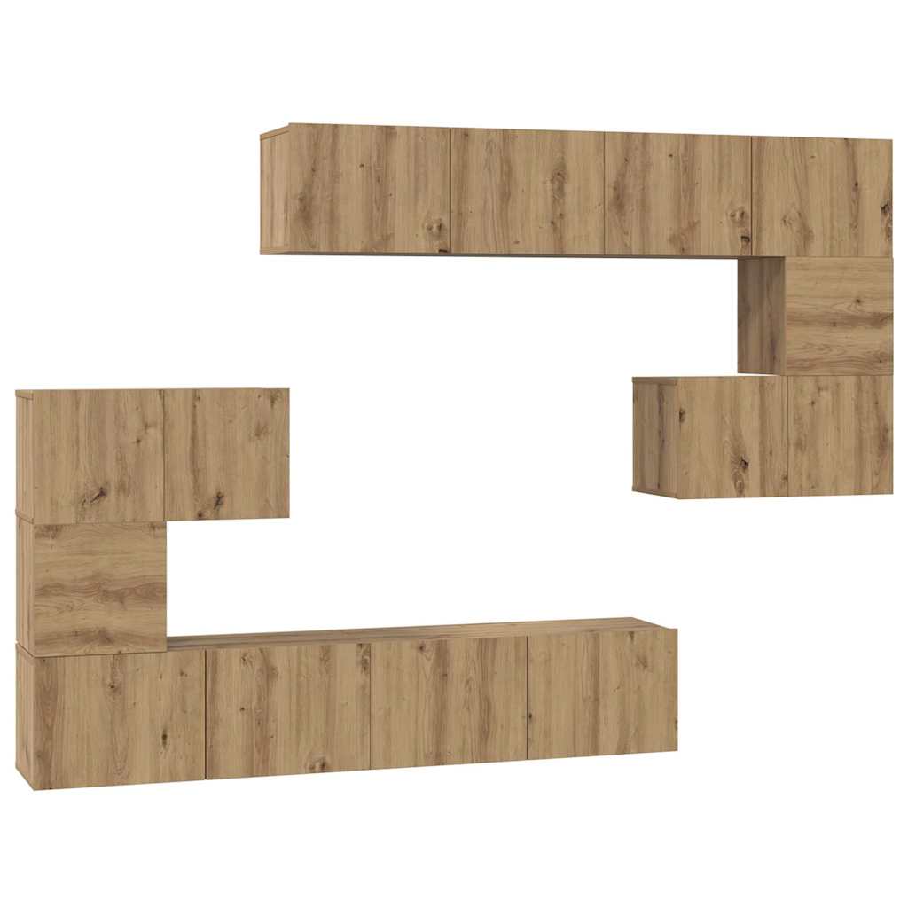 TV szekrény garnitúra 8 pcs Artisan tölgy Szerelt Fa