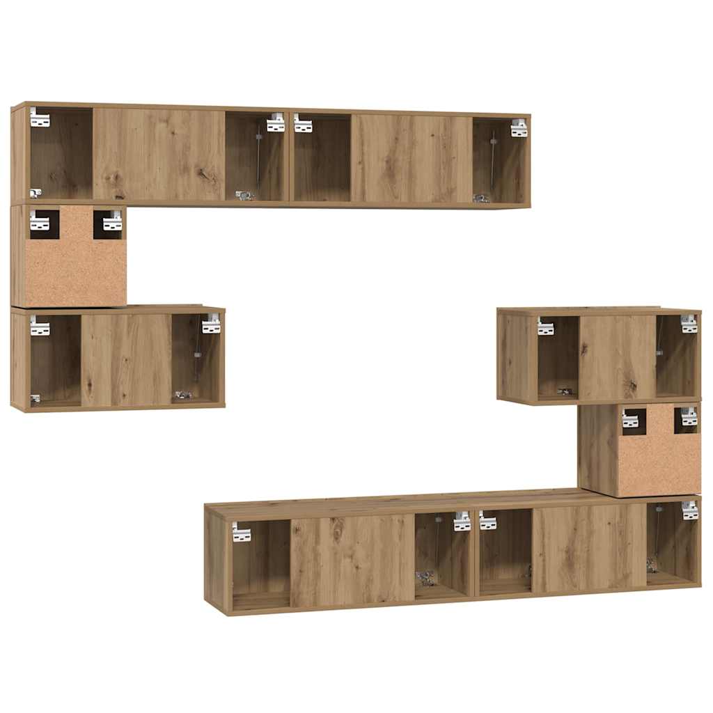 TV szekrény garnitúra 8 pcs Artisan tölgy Szerelt Fa