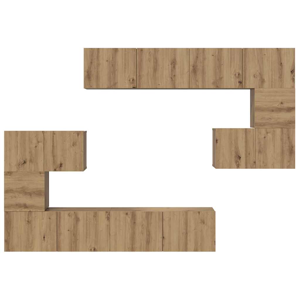TV szekrény garnitúra 8 pcs Artisan tölgy Szerelt Fa