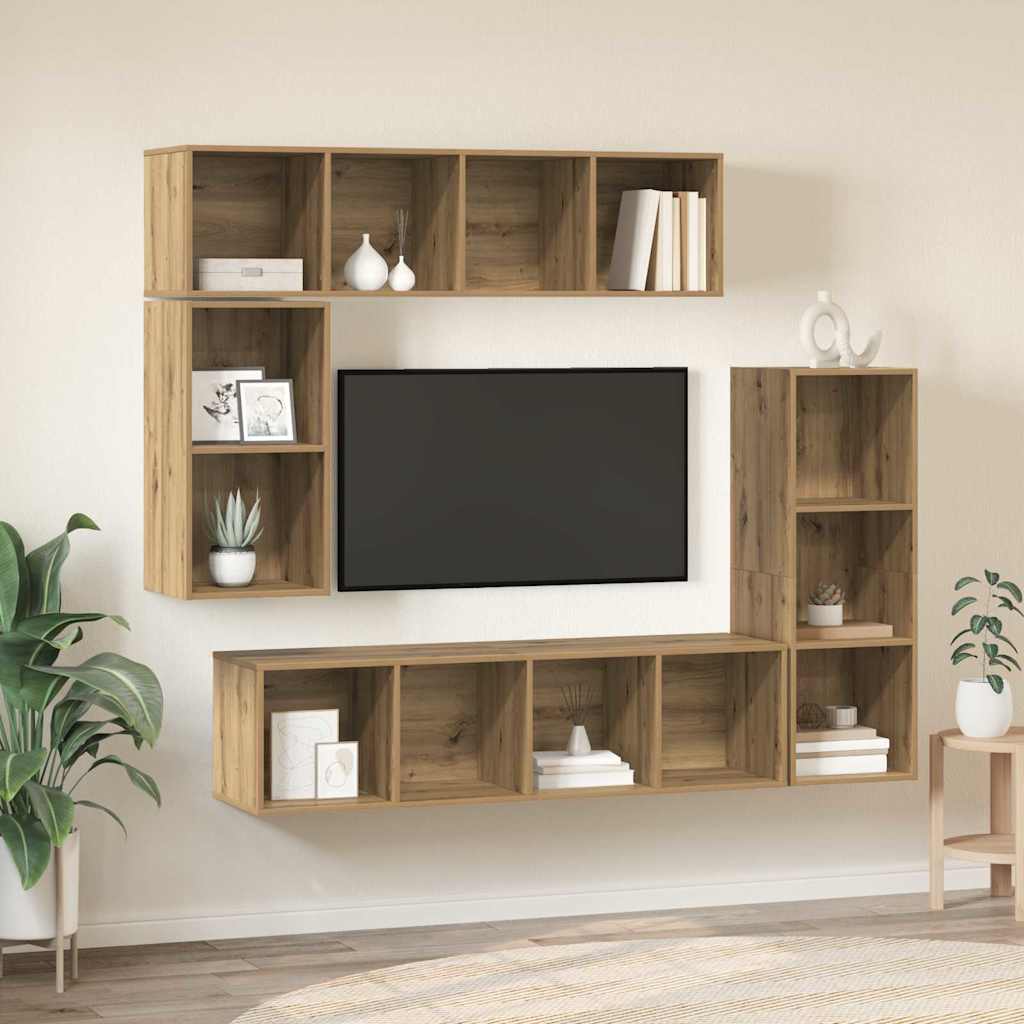 TV szekrény garnitúra 4 db Artisan tölgy Szerelt Fa