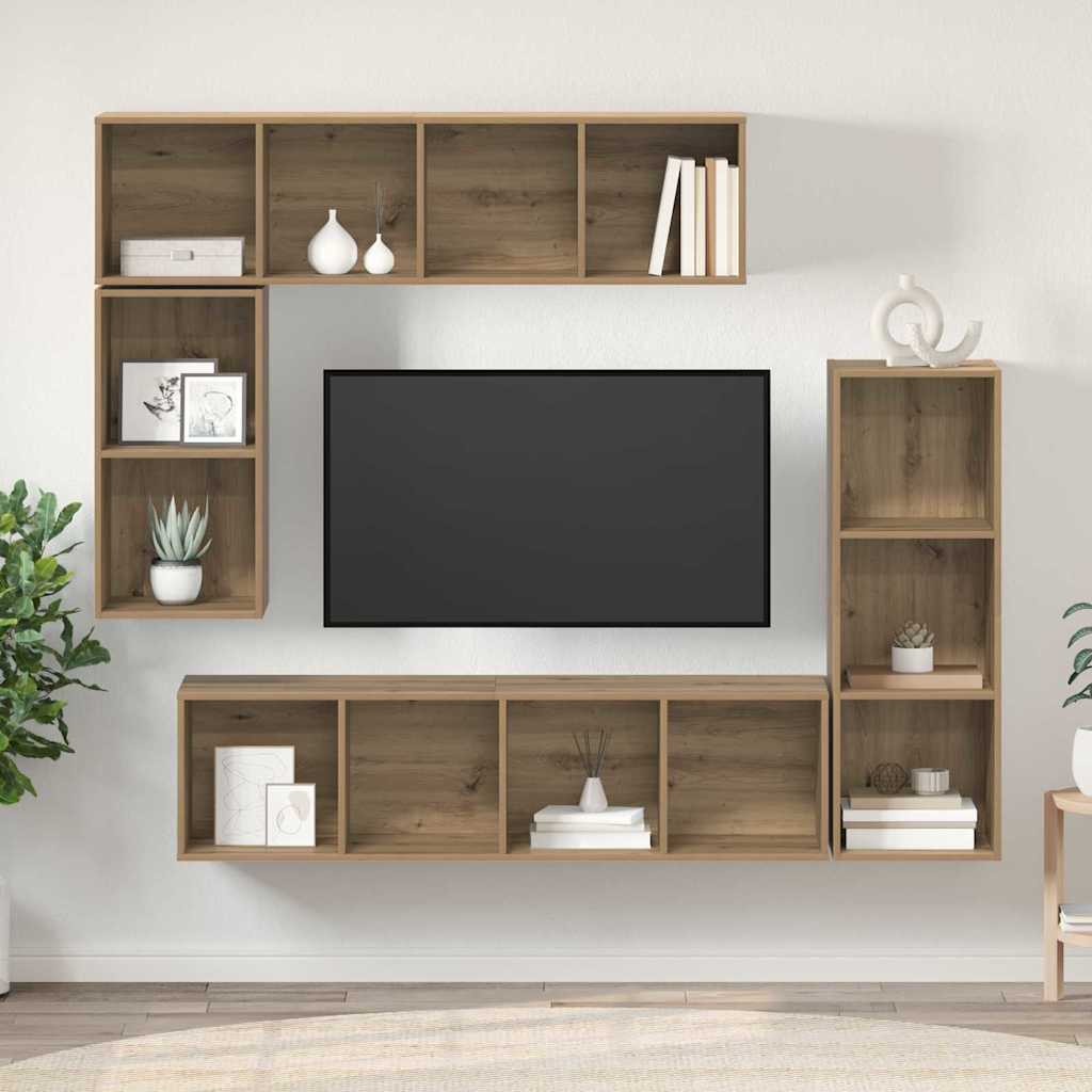 TV szekrény garnitúra 4 db Artisan tölgy Szerelt Fa