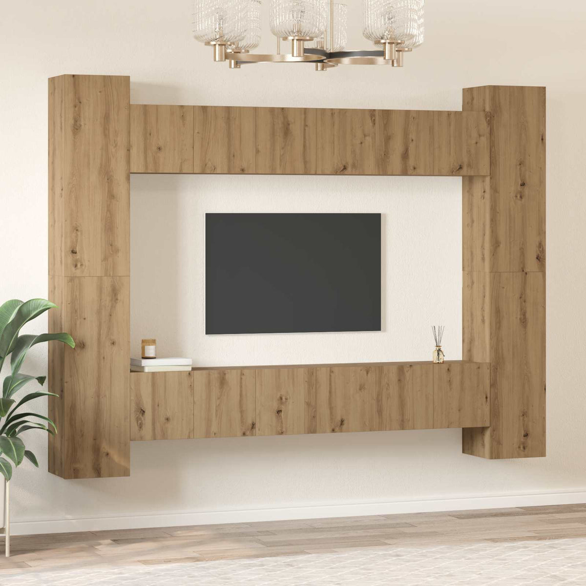 TV szekrény garnitúra 10 db Artisan tölgy Szerelt Fa