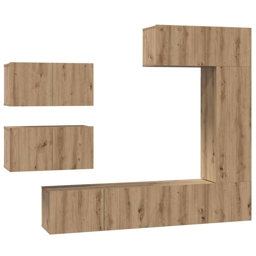 TV szekrény garnitúra 6 pcs Artisan tölgy Faanyag