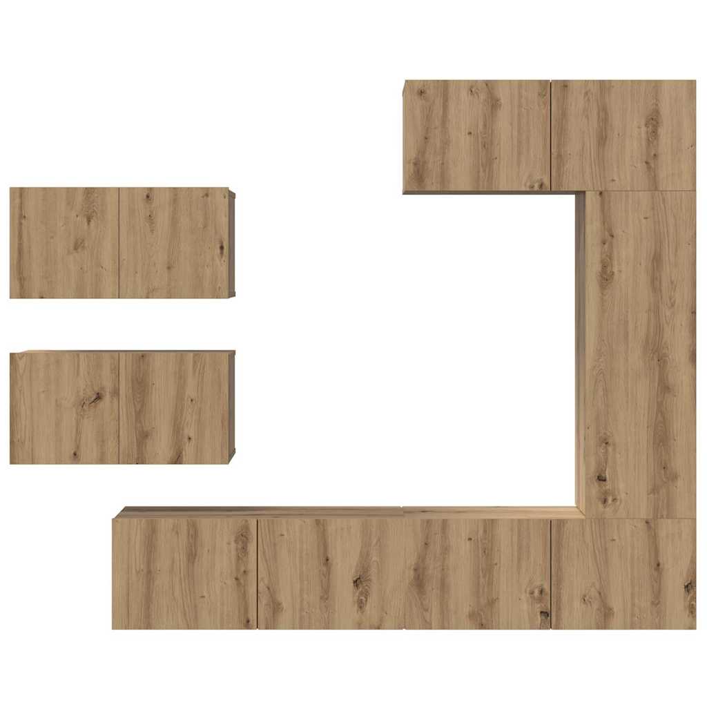 TV szekrény garnitúra 6 pcs Artisan tölgy Faanyag