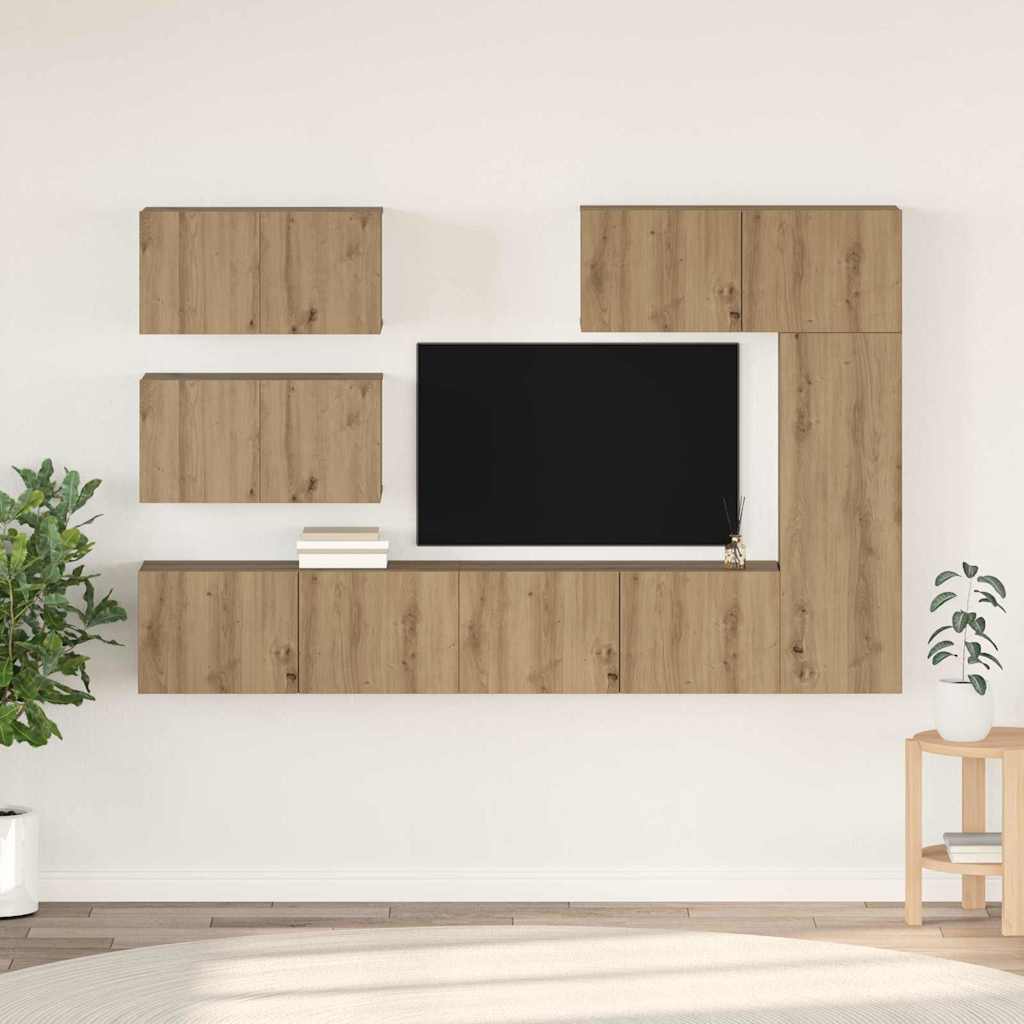 TV szekrény garnitúra 6 db Artisan tölgy Szerelt Fa