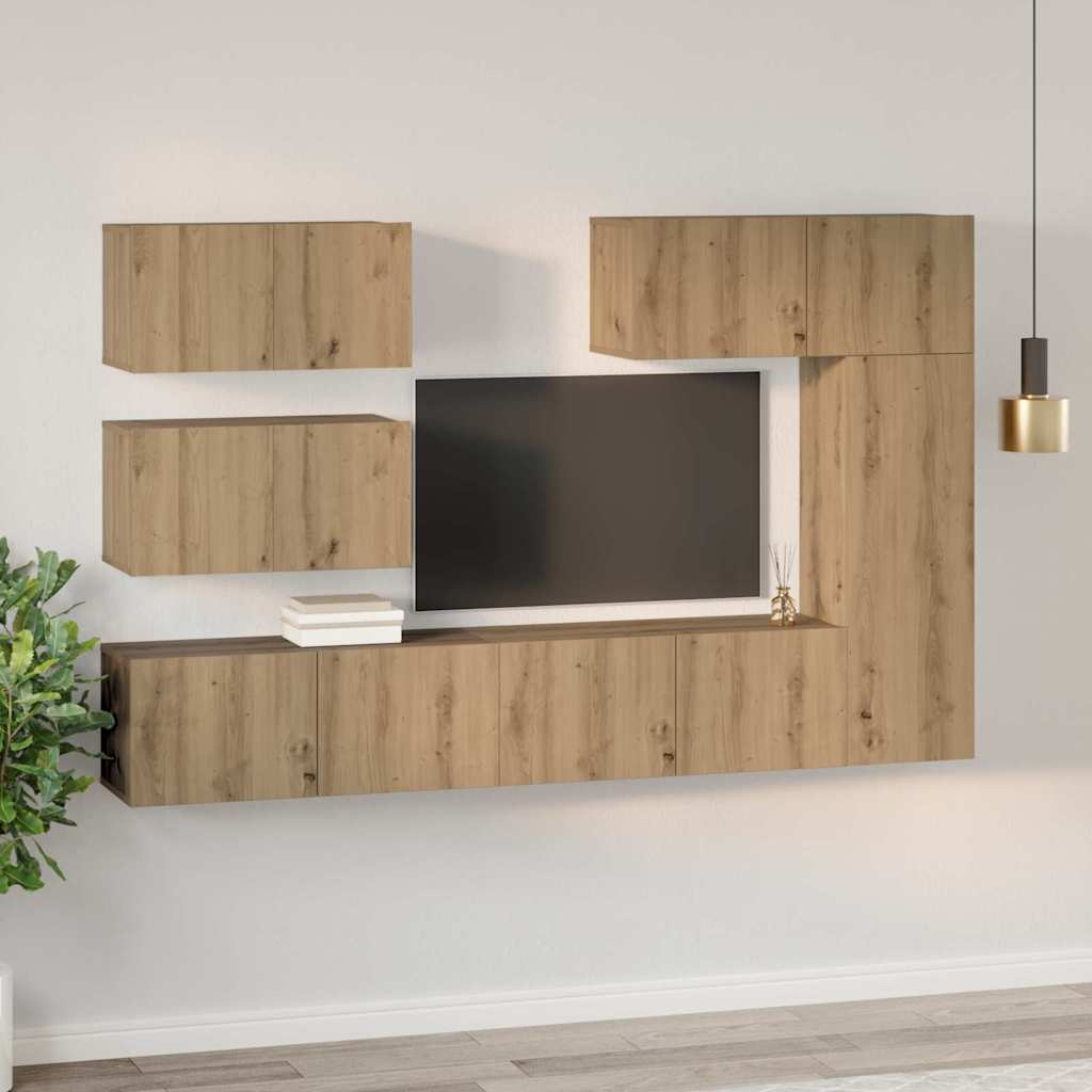 TV szekrény garnitúra 6 db Artisan tölgy Szerelt Fa