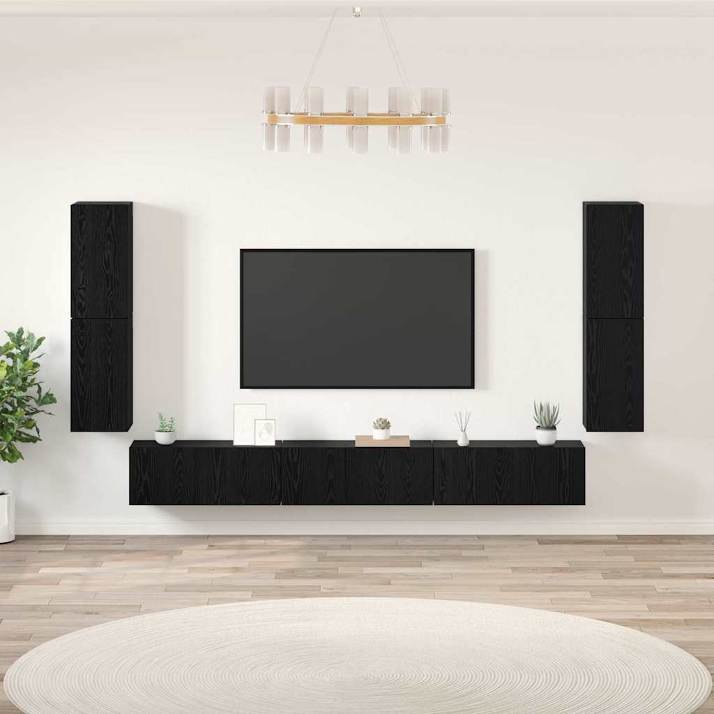 TV egységek 4 db Fekete tölgy Szerelt fa