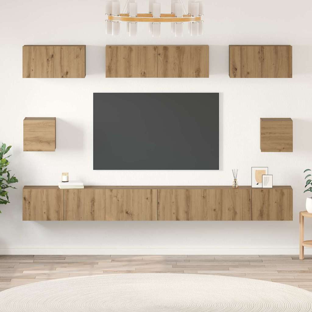 TV szekrény garnitúra 8 pcs Artisan tölgy Faanyag