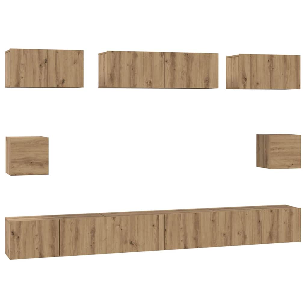 TV szekrény garnitúra 8 pcs Artisan tölgy Faanyag
