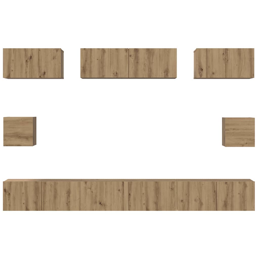 TV szekrény garnitúra 8 pcs Artisan tölgy Faanyag