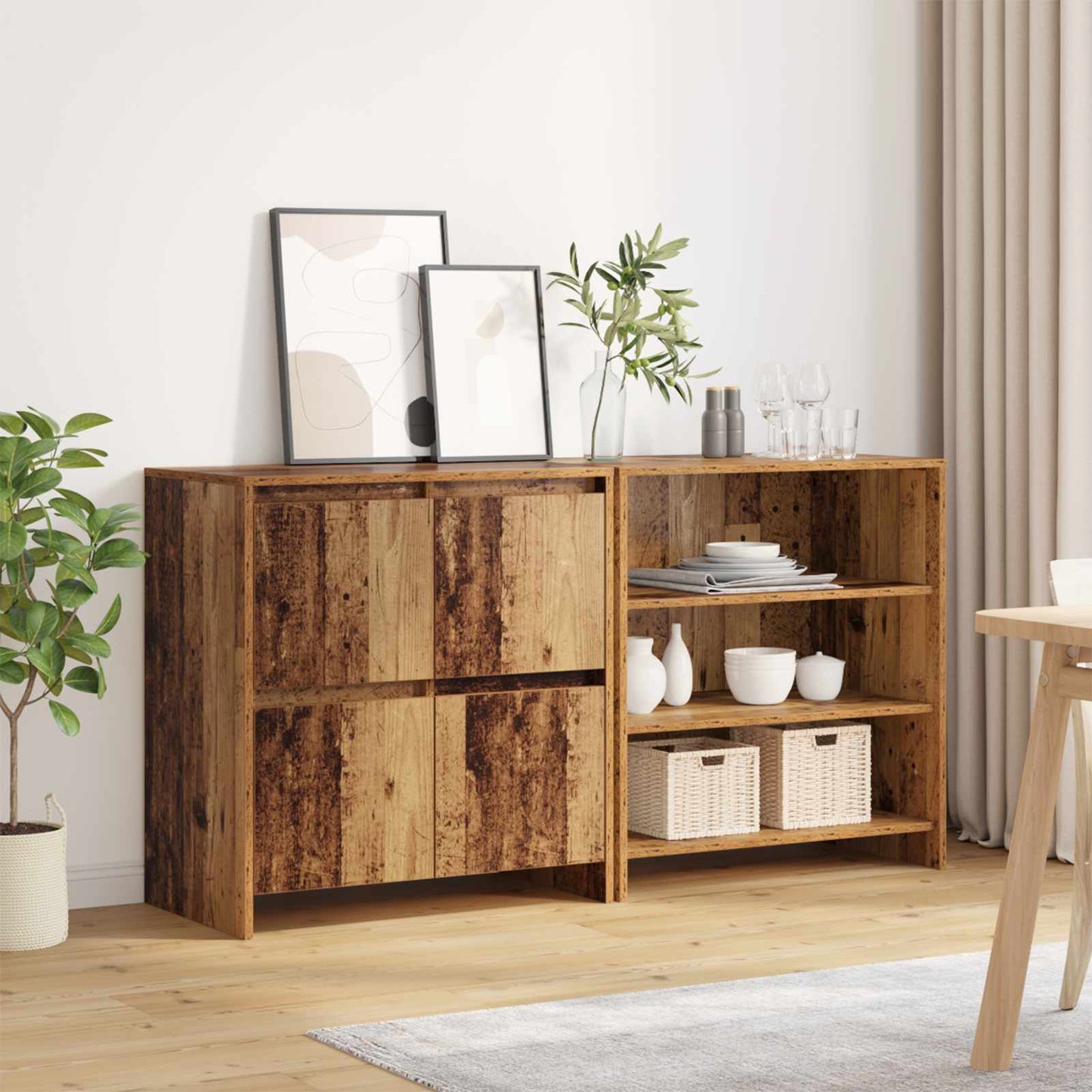 Széf 2 db Öreg fa 70 x 41 x 75 cm Szerelt Fa